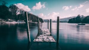 Fototapet på brygga vid vatten