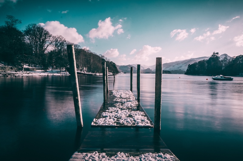 Fototapet på brygga vid vatten